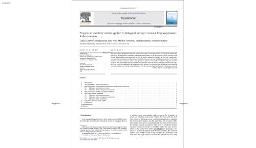 Progress in real-time control applied to biological nitrogen removal from wastewater. A short-review